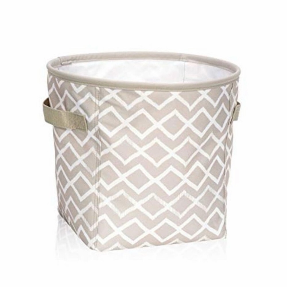 THIRTY-ONE 31 Bags MINI STORAGE BIN 817A DANCING DIAMOND Tan White